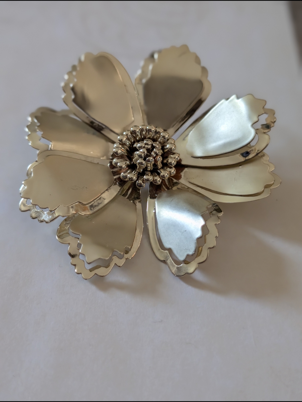 Gold-Tone Floral Statement Brooch - Elegant Flower Pin